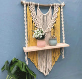 Wooden Macrame Hanging Shelf